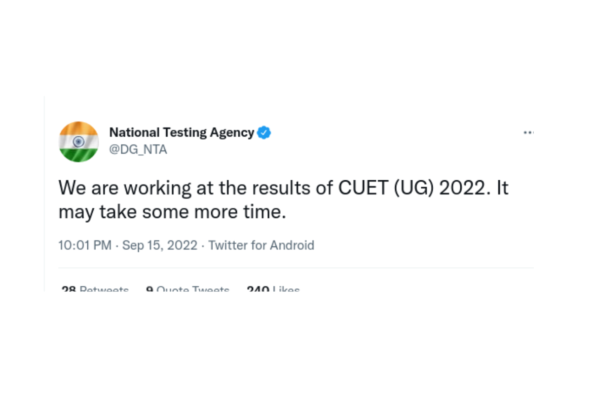 NTA Official Update on CUET Result 2022