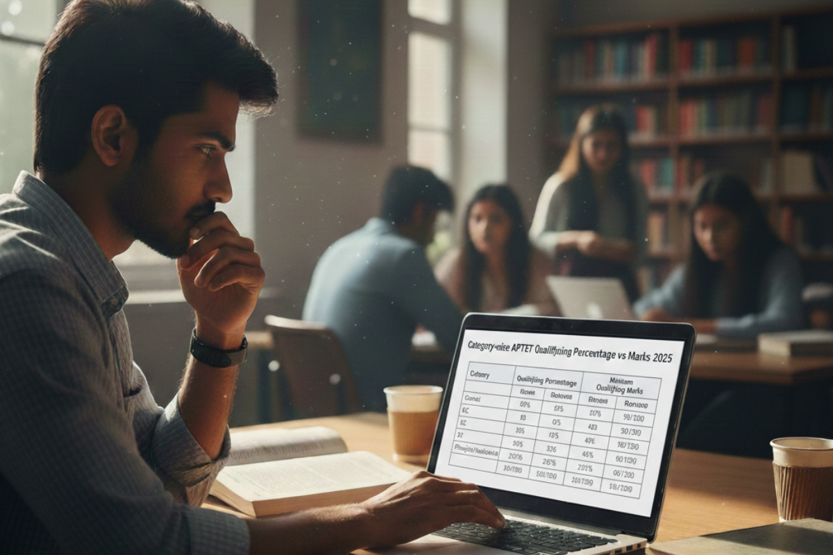 Category-wise APTET Qualifying Percentage vs Marks 2025