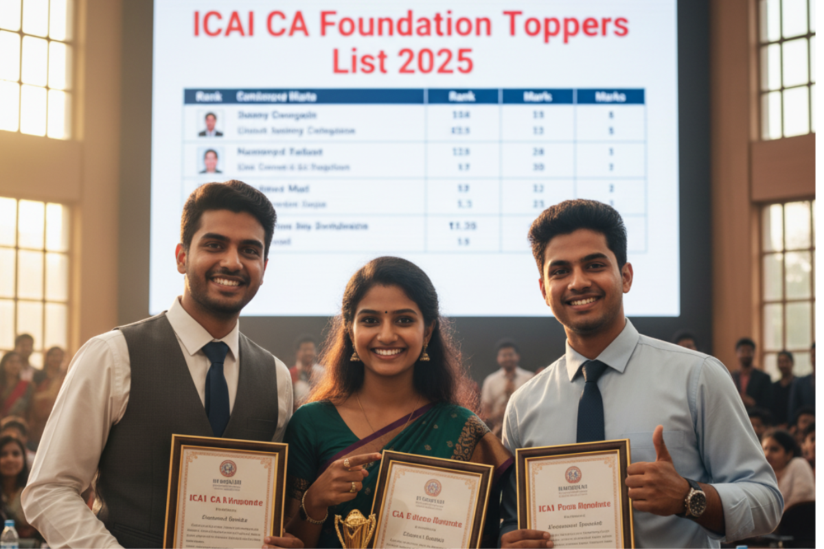 ICAI CA Foundation Toppers List September 2025 OUT; Check topper names state-wise, marks