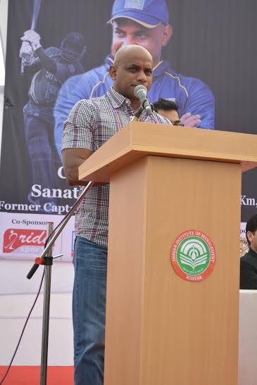 The Chief Guest for the mini marathon Former Sri Lankan cricket captain Sanath Jayasuriya while speaking in the event