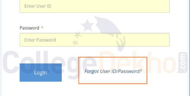 Forgor User ID Password Link on the Login Page