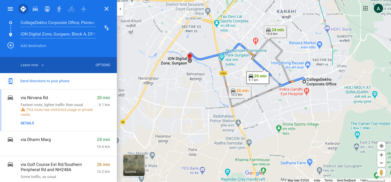 CAT Google Maps Link Directions