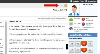 CAT 2020 On-Screen Calculator Button