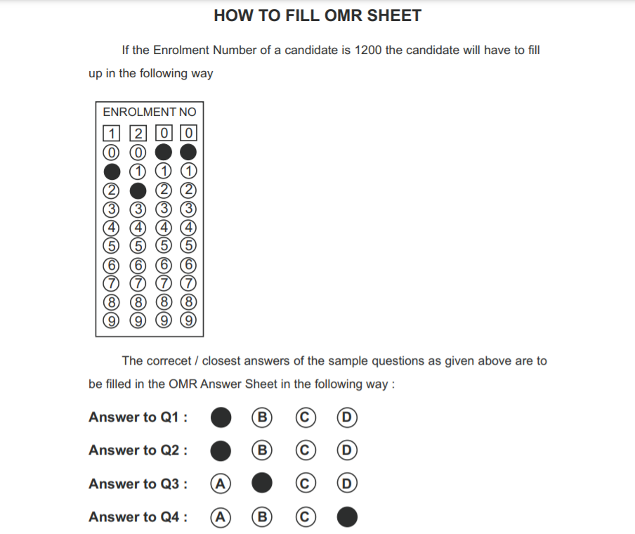 Tripura JEE 2021 OMR Sheet: How to Fill, Sample (PDF Download ...