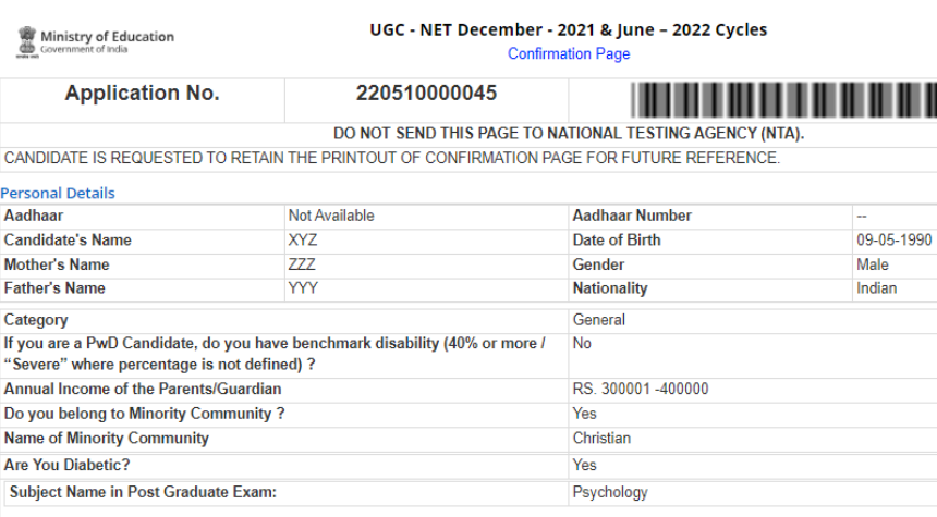 UGC NET application form 2022