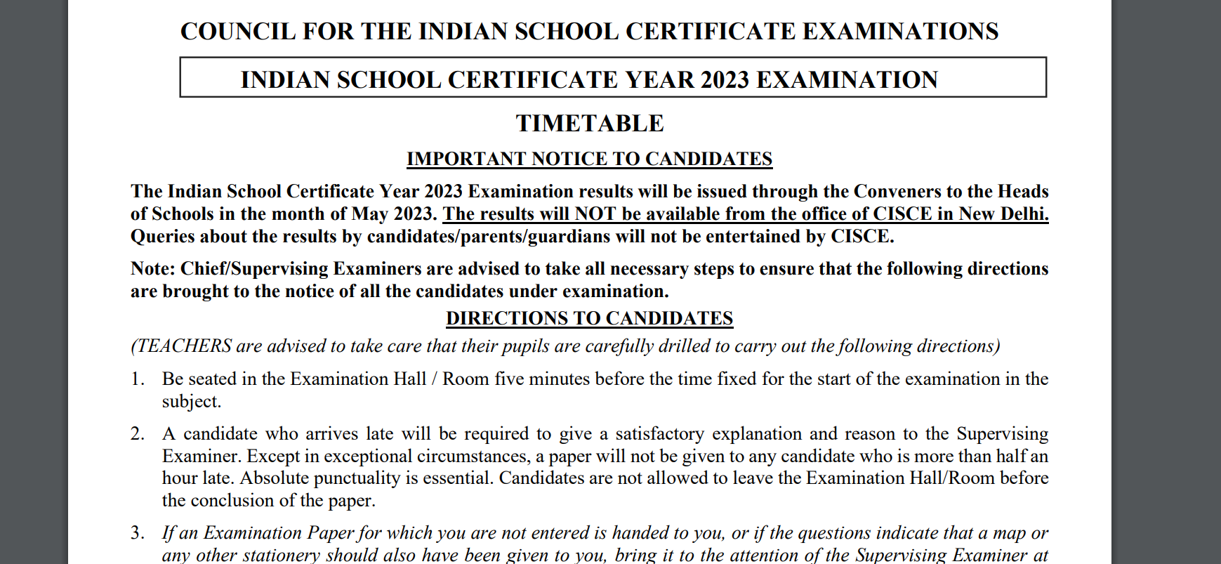 ISC 12th Result 2023
